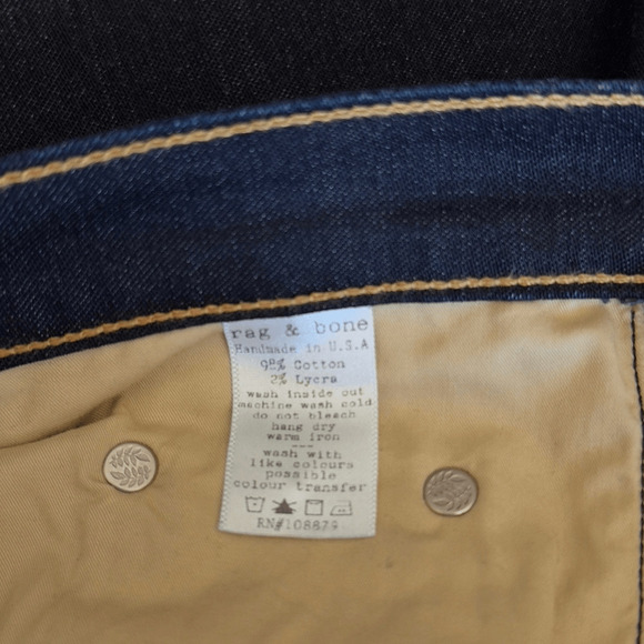 NEW Rag & Bone Cate Jeans Skinny Dark Blue RN# 108879 Mid Rise Size 29 - Picture 4 of 12